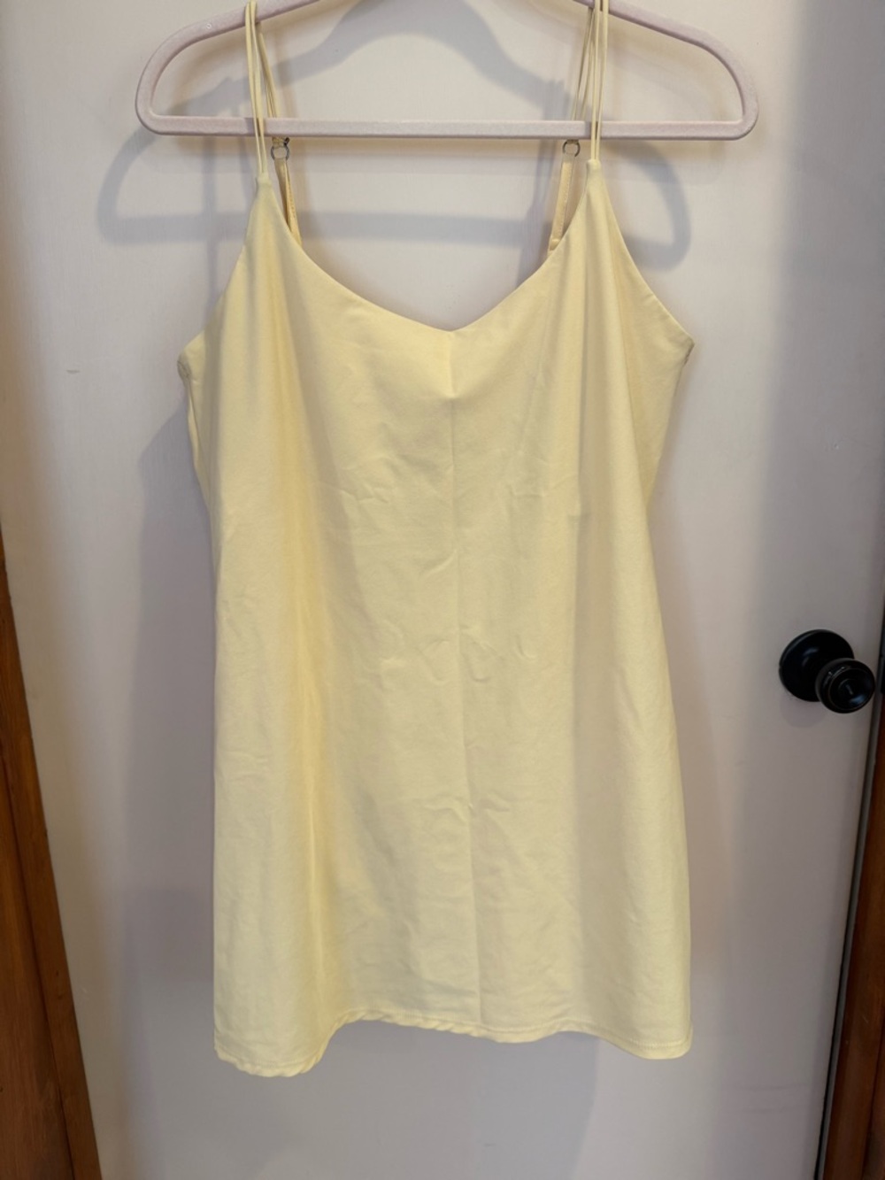 Abercrombie & Fitch Pale Yellow Slip Mini Dress